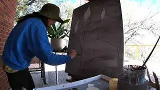 Paint Outside With Me // Oil Painting // (Day 1)