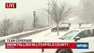 Snow falling in Litchfield County