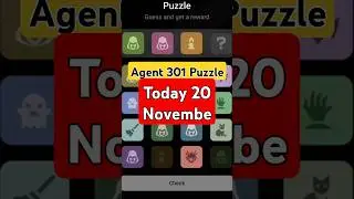 Agent 301 Puzzle Today 20 November | Agent 301 Daily Combo Card 20 NovemberAgent 301 #agent #daily