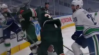 Brandon Sutter Sends Kevin Fiala Head First Into Boards