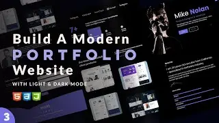 Build a Modern Portfolio website with Light/Dark Mode and Setting Menu || Html-Css-Js ||  Part-3