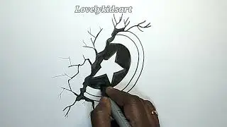 How to draw Capital america sheild pencil drawing for beginners and toddlers/ step by step drawing