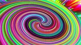4K Screensaver | Colorful Neon Spiral Lights &ndash; Rainbow Glowing VJ Loop | 8 Hours (No Sound)