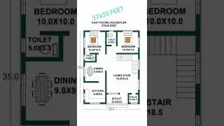 27x35 feet East facing house plan #Indian construction #shorts #hbg