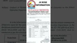 JKPSC Lecturer Exam Date Out #jkpsc #Lecturerposts #examdate #youtubeshorts