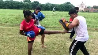 Wushu (Sanda) Padding with Punching and Kicking combination| speed left right punch