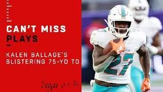 Dolphins Rookie RB Kalen Ballage's BLISTERING 75-Yd TD!