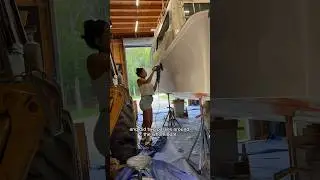 Наш первый опыт нанесения и полировки гелькоута! Сборка SeaCamper #seacamper #boat #boatrestoration