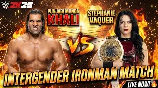 PUNJABI MUNDA Khali vs. Stephanie Vaquer!  😱 Kiski Hogi Jeet? 🔥 WWE 2K25 Intergender Match!