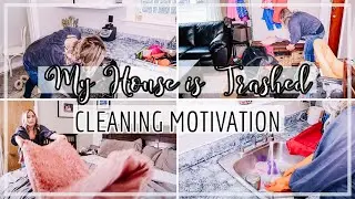 MY HOUSE IS TRASHED | MESSY HOUSE CLEAN WITH ME 2021 | CLEANING MOTIVATION