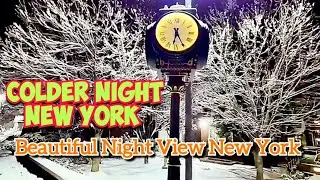 Colder Night New York | Snowfall New York | Beautiful Night View New York | World Is Beautiful 786