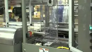Vertical L Bar Sealer Bagging Machine With Pocket Conveyor Infeed Lid Packaging System