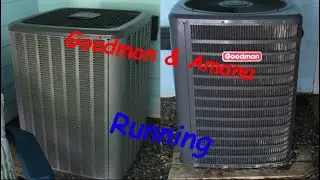 2016 Goodman GSZ14 & 2014 Amana ASZ14 Heat Pumps Running (Cool Mode)