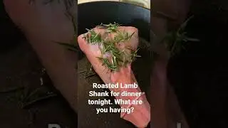 Slow roasting this lamb shank from Primal Pastures. The rosemary is amazing with it!