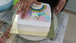 unicorn theme photo print cake 🎂 #cakelover #chocolatecake  #homebaker #cakevideo #tejalscatchycakes