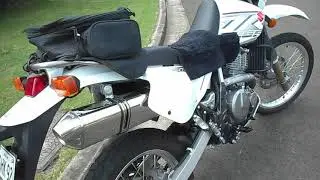Suzuki DR650 stock muffler vs Delkevic slip-on