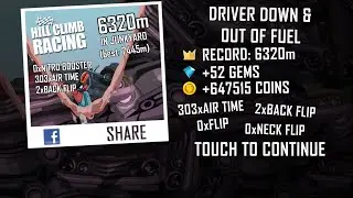 Hill Climb Racing 1.67.4 (60 fps): Minibike + Junkyard 6320m (full run)