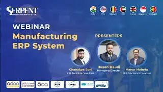 🎥 Webinar: Manufacturing Reinvented through #odooerp #mrp #manufacturing #module  | SerpentCS