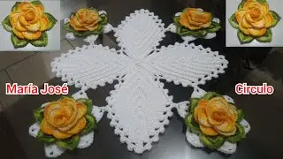 Square com Rosas em crochê com Maria José.