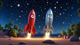 Five Little Rockets Zooming High | Fun Space Song for Kids | Rocket Adventure Rhyme