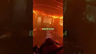 Firefighter Runs Into Burning House For Trapped Puppy #rescue #heroic