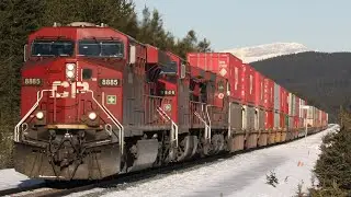 ODD!!! Canadian Pacific Intermodal (CP 100) East at Castle Mountain, AB!