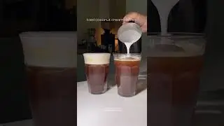 Iced coconut cream coffee #homecafethailand #homecafevideo