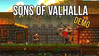 sons of valhalla demo   Viking 2d combat city builder   first look, let's play