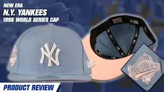 NY Yankees Ice Blue 96 World Series Pink Bottom Fitted | Yankees Pink Underbrim Bubblegum Fitted