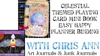 Celestial Themed Playing Card Mini Book | Easy Happy Planner Binding
