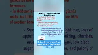Addison's Disease@FreeMedicalEducation-ld3sf#nursing#medical#viralshorts #youtubeviralshorts#Viral