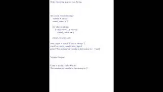Counting Vowels in a String (Python Code)