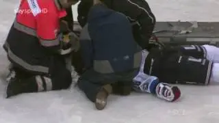Peter Flache hits Frank Mauer (Mannheim vs. Straubing) DEL