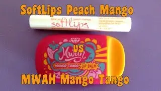 SoftLips Peach Mango stick vs. MWAH Mango Tango