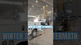 Shovel this out... or Run the machine? #bluecollar #winterstorm #builderlife #heavyequipment