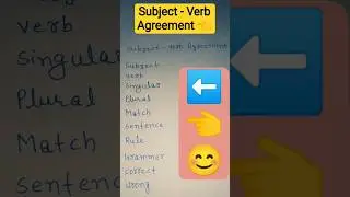 Subject -Verb Agreement 👈🤗 #easyenglishwithsimpy #subjectverbagreement #english #shorts#ytshorts