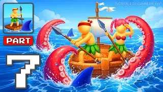 Raft Survivors - Gameplay Walkthrough Part 7 - Craft Float Endure (iOS, Android)