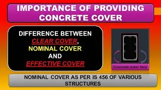 NOMINAL COVER, CLEAR COVER AND EFFECTIVE COVER, WHY COVER IS REQUIRED, CONCRETE COVERS IS 456