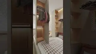 Two children share a room This design preserves privacy and allows the two children to stay together