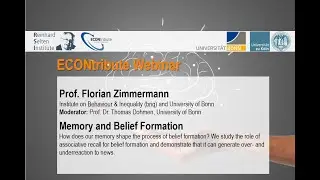 ECONtribute webinar with Florian Zimmermann: Memory and Belief Formation