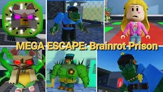 Roblox New UPDATE Mega Escape Brainrot Prison Obby, Full Game Walkthrough