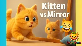 &laquo;Любопытный котёнок против зеркала 🐱✨ | Забавный момент с отражением кота | Милое видео с котом 4K&raquo;
