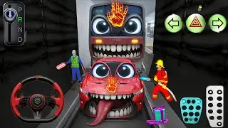 Monster Train vs Crazy Car 😱 | Fire Rescue Chaos | 3D Driving Class 2 Gameplay
