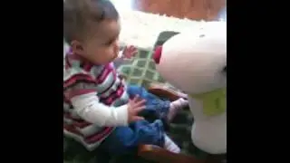 Aya kissing ride on Rudolph!