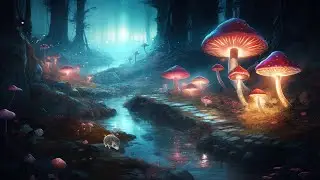 Enchanted Forest - Magical Mushroom Forest Ambience, Babbling Brook, Nature Sounds & Music