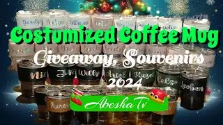 Customized Coffee Mug Sleeve and Straw  Giveaway Souvenirs 2024 || AbeshaTv