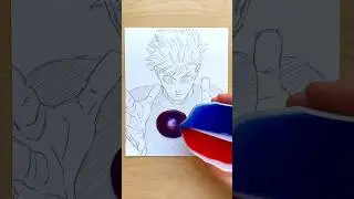 Drawing Gojo from Jujutsu Kaisen 💜 #jjk #art #shorts