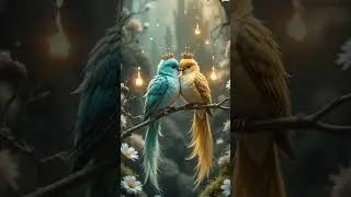 Crowned Companions: Enchanted Birds of the Mystical Forest! #birds #aibirds #nest #nature #animals