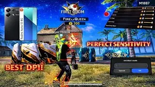 Redmi Note 13 free fire best sensitivity settings for headshot🎯 | ff dpi setting for redmi note 13 ⚡