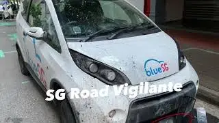 29sep2022 driver struggle to Parallel parking & accepted help of others whom crash the bluecar